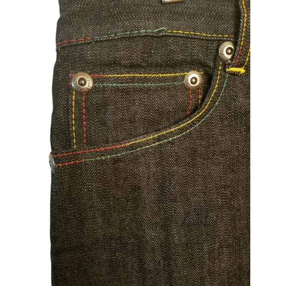 Brooklyn Express Denim Blue Shorts rainbow accent Men's Size 36 Inseam 14 in - Picture 3 of 5